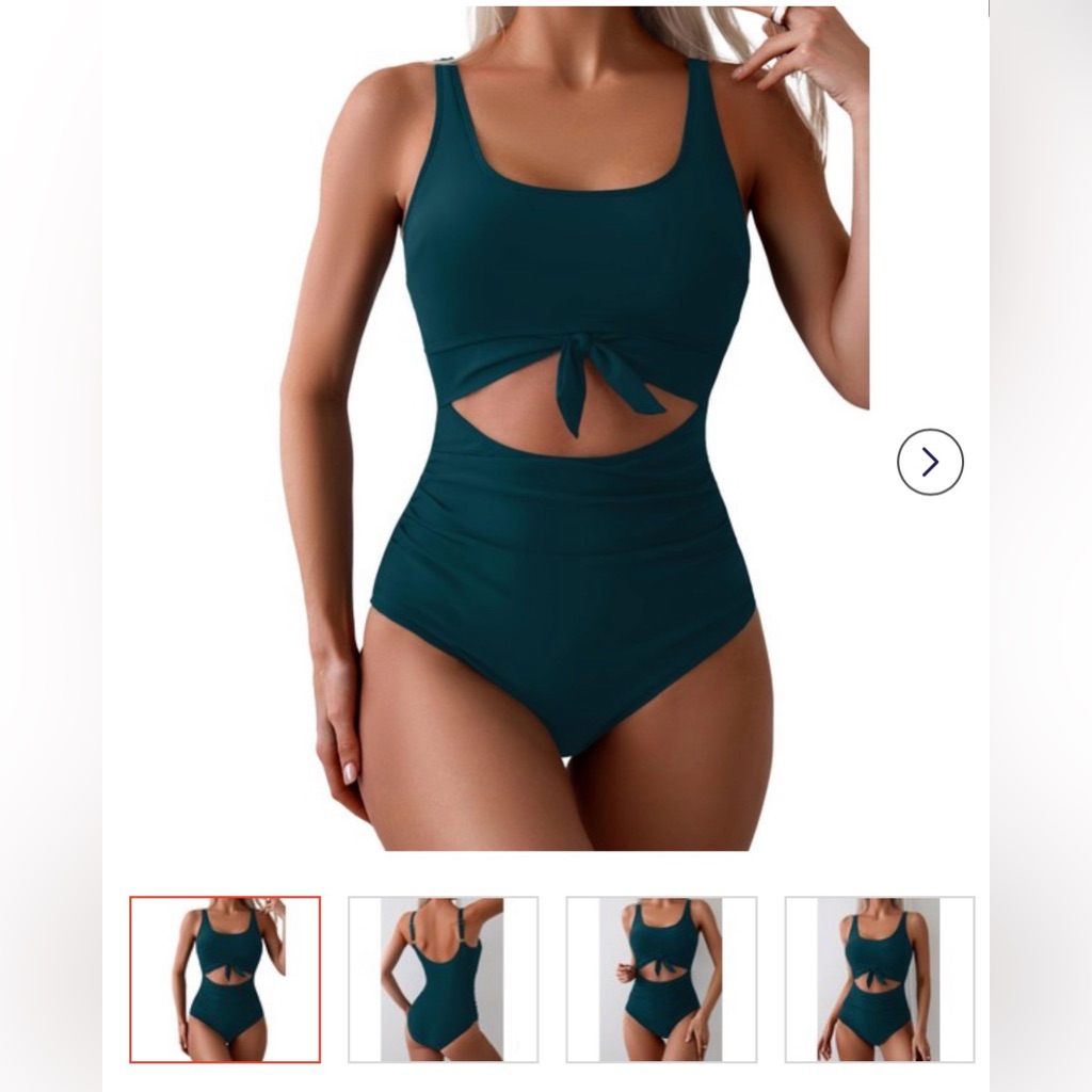Teal Cutout One-Piece Swimsuit Nwt